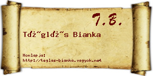 Téglás Bianka névjegykártya